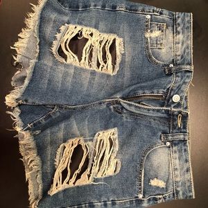 Distressed Denim Shorts - Size 5/6